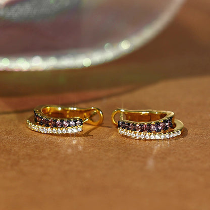Sotiya Round Cut Coffee Hoop Earrings Sterling Silver