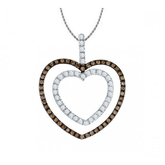 Sotiya Chocolate Double Heart Necklace Sterling Silver